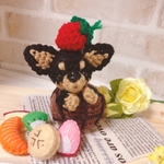 お家時間の癒しに💗 チョコメロンパン大好きチワワのあみぐるみ スイーツ