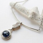 クォーツとカイyナイトのネックレス silver/azur