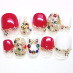 RUNA♪レッドクリスマスイルミネーションネイルチップ