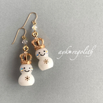 雪だるまピアス
