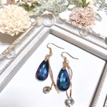 青いしずく　ピアス　イヤリング
