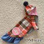 犬服！小型犬DMサイズ フリース‼︎ ふわもこポンポンパーカーワンピ＊チェック💓＊(胴長)