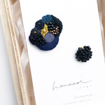 月シリーズ11月【誕生日や結婚記念の贈り物にオススメ】刺繍　耳飾り