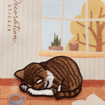 ごめん寝　ねこ　(茶) アップリケ　ワッペン　ネコ　猫