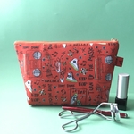 MUSIC&DANCE柄 化粧ポーチ プチギフトなど USAコットン マチ付き マスク入れ 可愛い ファスナーポーチ