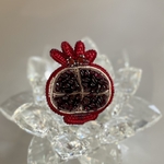 ビーズ刺繍 -ザクロのブローチ(ガーネット) Pomegranate-