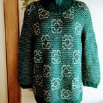 〈お買得〉昭和レトロな編み込みロングプルオーバー