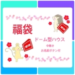  *ᕷ˖°生地が選べる福袋*ᕷ˖°ドーム型ハウス16cm（中敷き・お名前ボタン付）