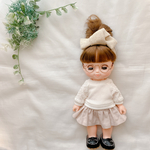メルちゃん ソランちゃん　アラン袖トレーナー＆フリルスカートとヘリンボーンヘアバンド