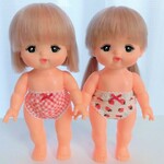 メルちゃんサイズ　パンツ２枚セット　苺と赤チェック　服　パンツ　下着　ソランちゃん　レミンちゃん