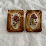 オレンジフラワーピアス