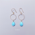 宝石質スリーピングビューティーターコイズのピアス/イヤリング