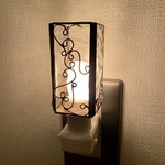 新作　アンティークなステンドグラス &ワイヤー フットライト 170