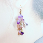 藤の花のピアス　アメジスト