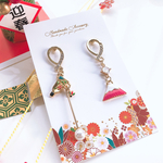 ✨お正月✨初詣✨成人式✨アシンメトリー✨ゆらゆら♪.•*¨*•.♬ハンドメイド お正月 ピアス 