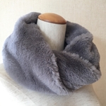 あったかねじりスヌード　ラビットグレー