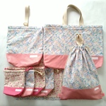 【yurry5675様専用】水色花柄 6点セット＆ピンク花柄 ランチセット3点