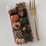シックなビタークリームのチョコレートiPhoneケース