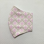 *受注作製・送料無料立体マスク『ダマスク柄パープル×グレー』