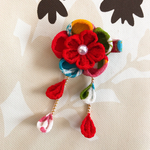 ちりめん つまみ細工 ベビークリップ　 ヘアアクセサリー 七五三   お食い初め ひな祭り 浴衣 和装   初節句 お宮参り 夏祭り 七五三 お食い初め