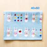 ランチョンマット大きめ  40×60  プティデポームお絵かきうさぎ＊ブルー