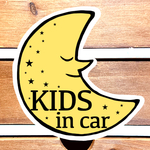 キッズインカーマグネットステッカー【月イエロー】