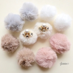 コットンパール ビジュー  2way ファー ピアス