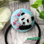 パンダ刺繍のヘアゴム