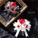 りんごの髪飾り【白と黒の蜜掛けりんご】
