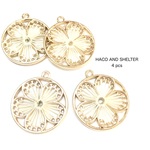 4pcs★knitting lace ring charm・ivory（編み込みリングチャーム）