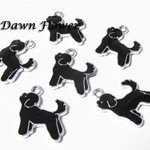 【D-0206】10pcs　犬　19×16mm　ブラック　チャーム
