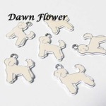 【D-0207】10pcs　犬　19×16mm　ピンク　チャーム