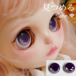 【pink】ストーン入り♡みつめるレジンアイチップ　♡　ブライス　アイチップ　・　アイシードール　アイチップ