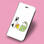 iPhone 手帳型スマホケースイラスト 坂本奈緒04【ひよことハリネズミとうさぎ】11/11Pro/XR/XS/XSMax/8/7/6