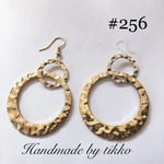 ハンドメイドピアス #256 ゴールドリング　2連