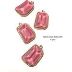 ４pcs★clear jelly charm・flamingo（クリアレジンチャーム ）