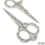 デザインシザー フラワー 120mm シルバー 1個【糸切ハサミ 素材】