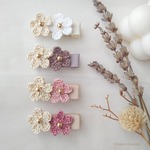 小さなお花のモチーフのヘアクリップ〜ゴールドVer〜