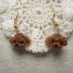 犬　トイプードル(レッド）　ピアス　フックタイプ