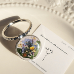 ハンドメイド　押し花の花束風　スマホリング　バンカーリング