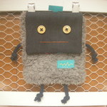 移動ポケット＊ロボットくん秋冬型/グレーのボア＊クリップ付き