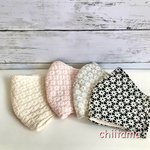 マーガレット刺繍ガーゼマスク(ゴム付き)