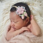 ＊新生児から使える！！イチゴとお花のベビーカチューム＊　カチューシャ　ベビー　キッズ　