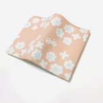 ブックカバー 文庫本サイズ 花にちょう　うすピンク