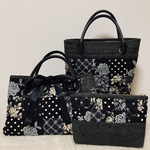 【オーダー品】パッチワーク♪黒♪3点セット