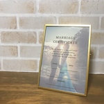 真鍮フレーム付き【結婚証明書】トレーシングペーパー（人前式用・教会式用）