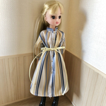 リカちゃん　シャツワンピース　ストライプ