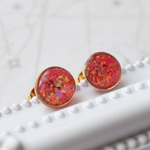 京都オパール 唐紅花 スタッドピアス/イヤリング