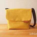 【倉敷帆布】　シンプルショルダーバッグ　S “マスタード”