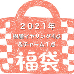 残１！　2021福袋　樹脂イヤリング４点&チャーム１点セット